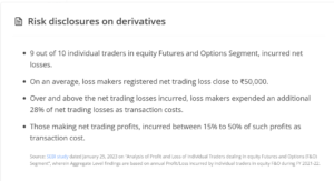 Risk disclosures on derivatives